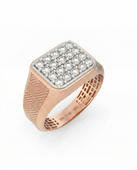 18K Gold & Diamond Band Ring For Men KRC60134