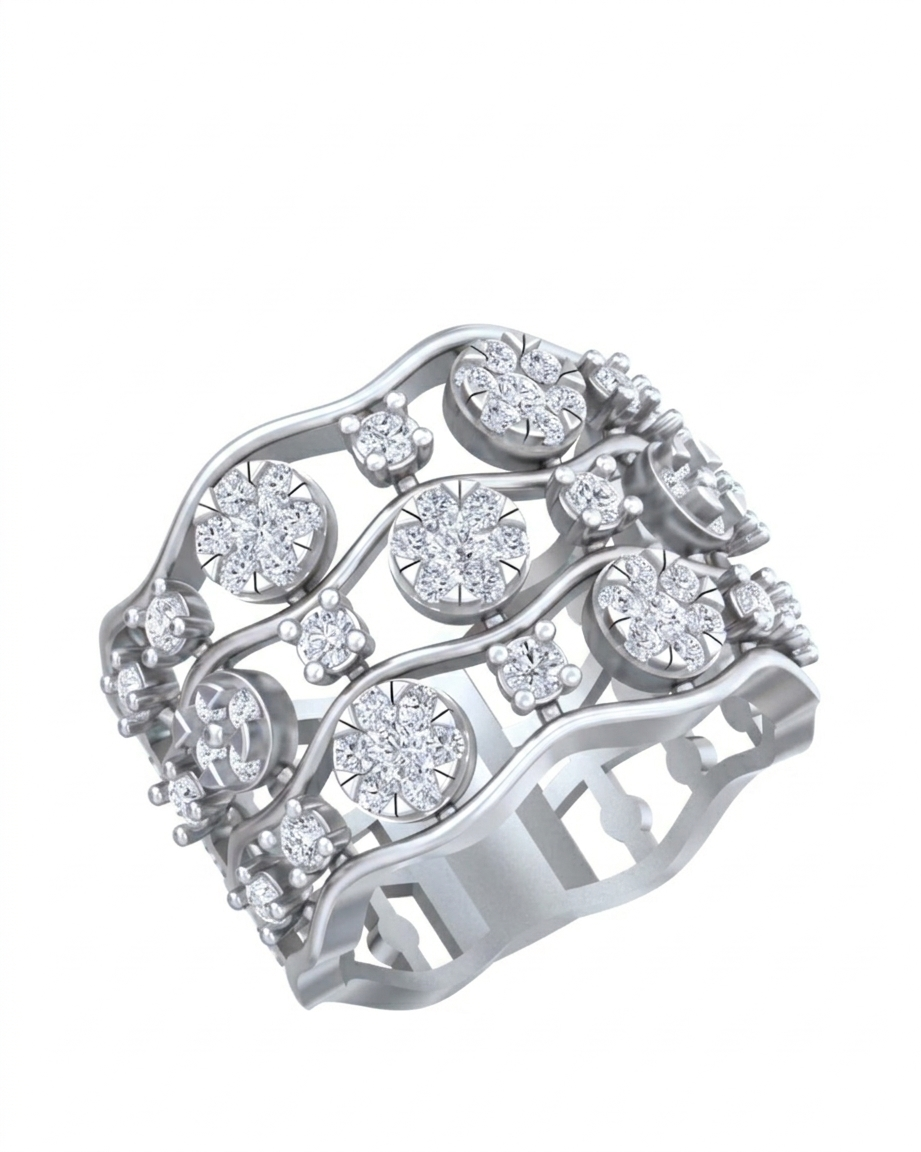Gold & Diamond Cocktail Ring For Women KRC10757