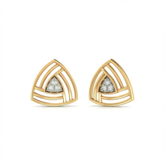 18K Gold & Diamond Stud Earring For Women PER-242