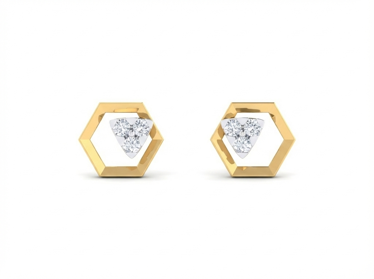 18K Gold & Diamond Women Stud Earring KRK30042