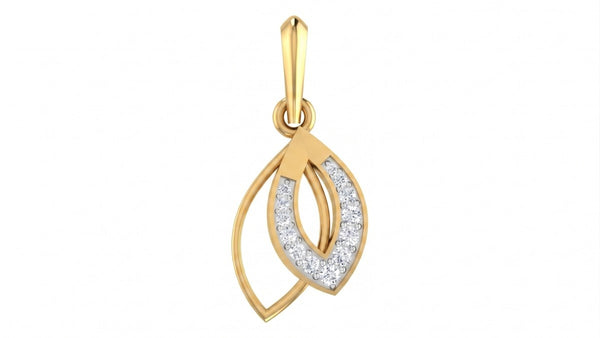 Gold & Diamond Twin Leaf Pendant Set KRC40570