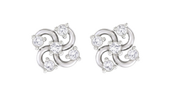 Floral White Gold Diamond Earring | under 30k 
