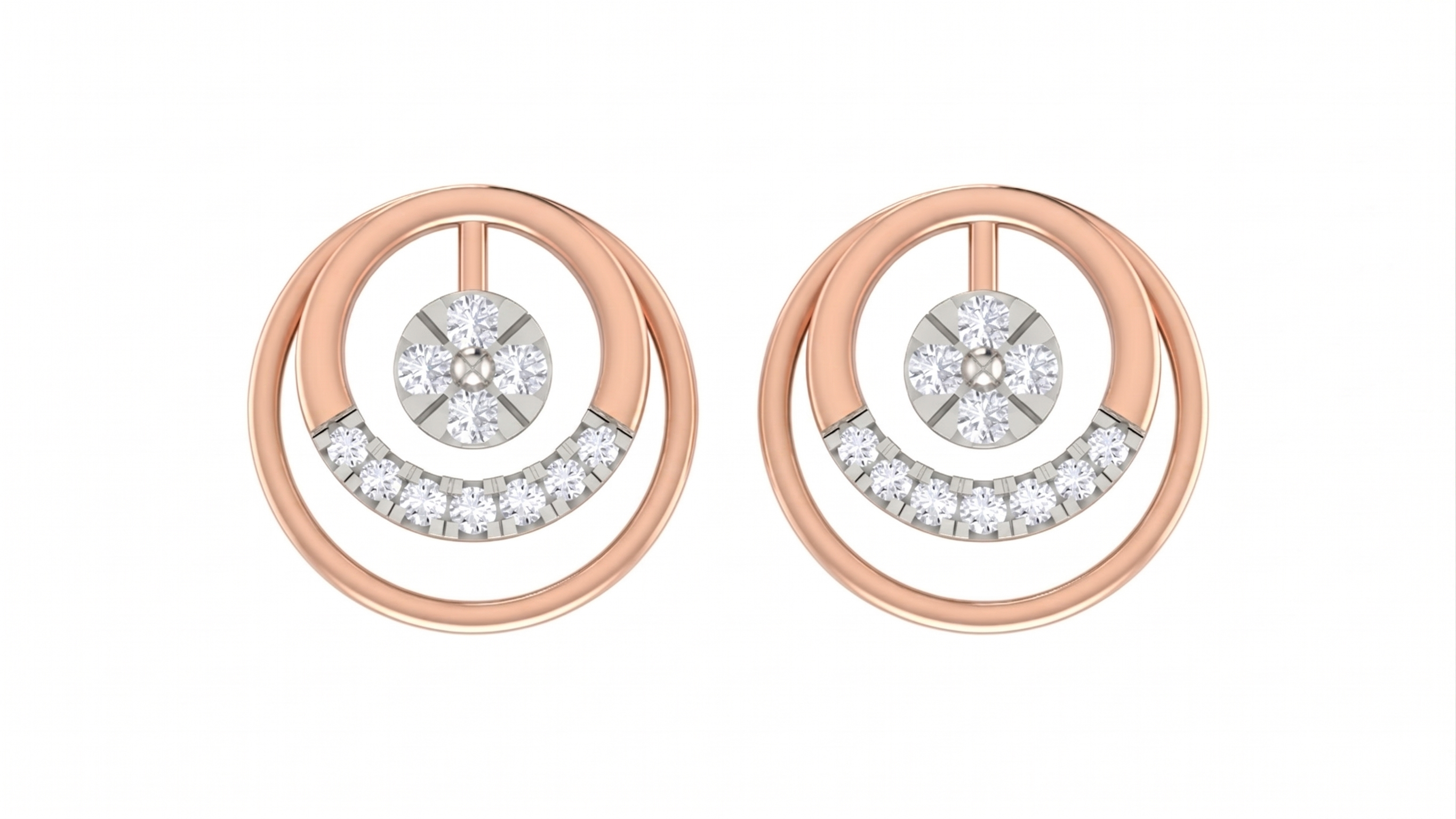 Rose Gold Diamond Earring | under 40k 