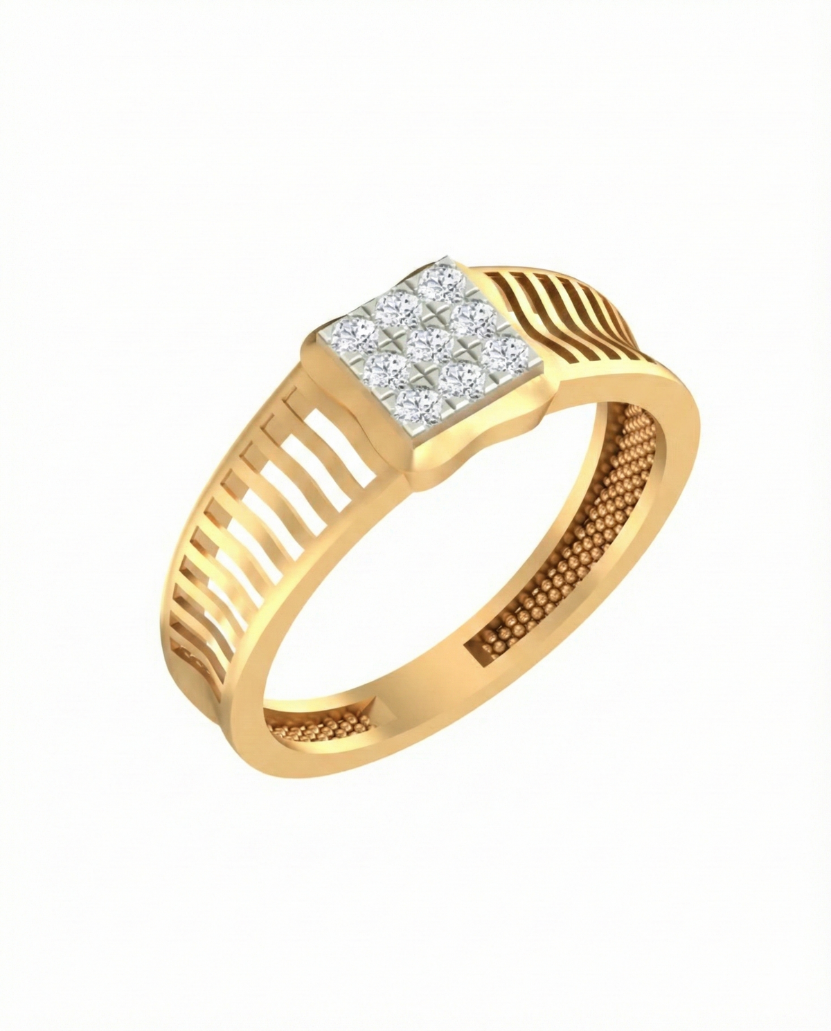 18K Gold & Diamond Band Ring For Men PRA60287