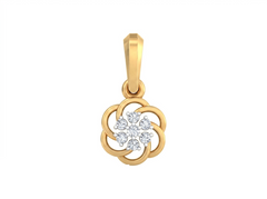 18K Gold & Diamond Floral Pendant KSK114