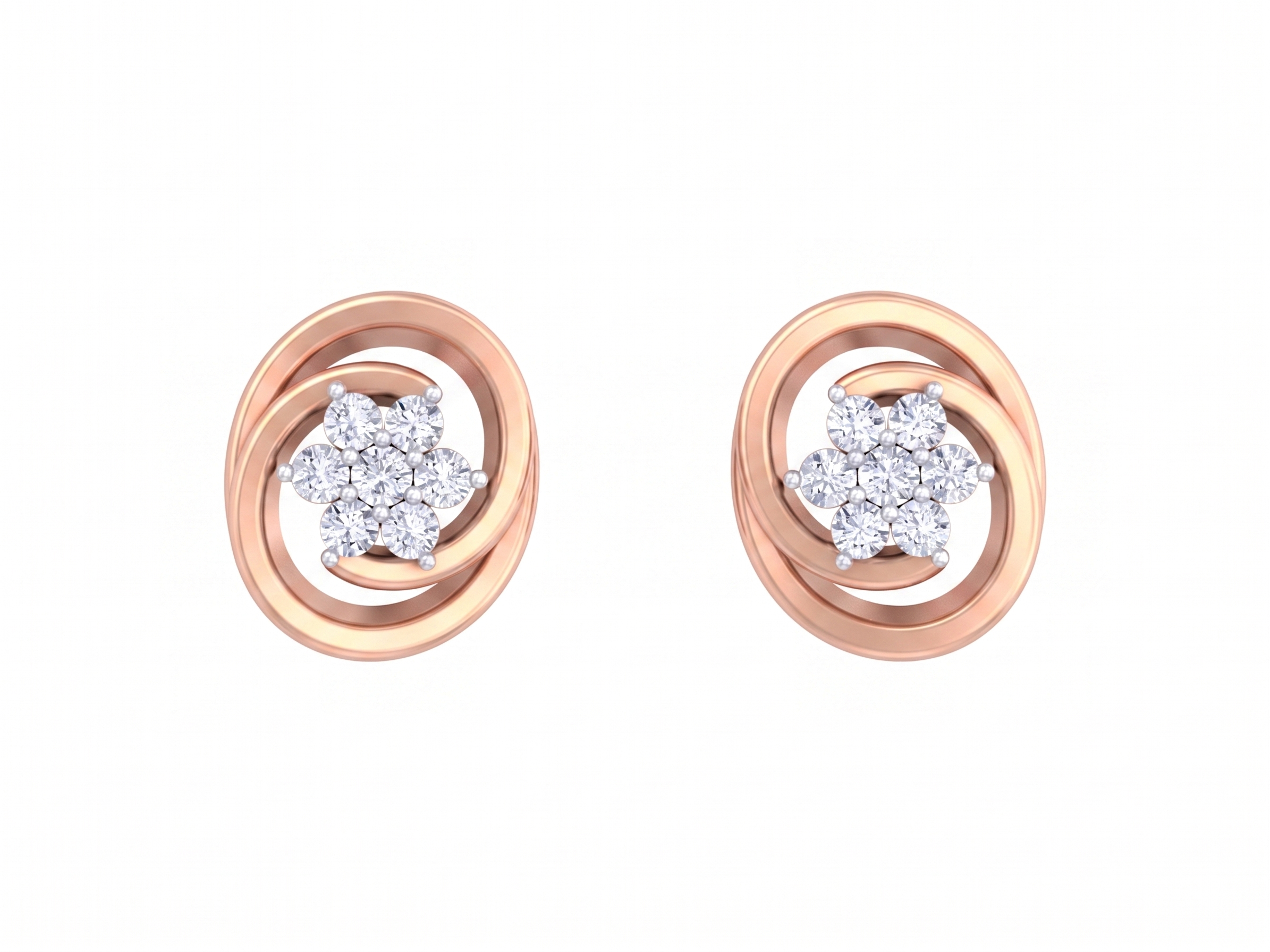 Rose Gold Diamond Earring | under 40k 