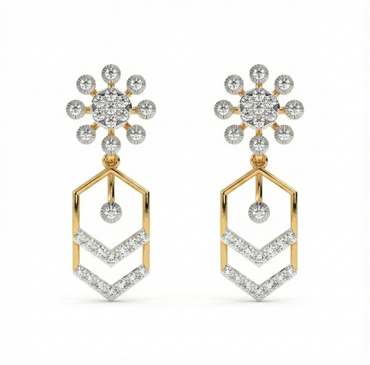 14K Gold & Diamond Women Dangler Earring KRH44035E