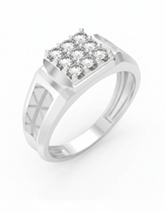 18K Gold & Diamond Band Ring For Men KRC60320