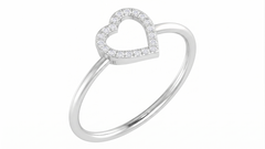 Gold & Diamond Heart-Shaped Ring For Women KRC10314