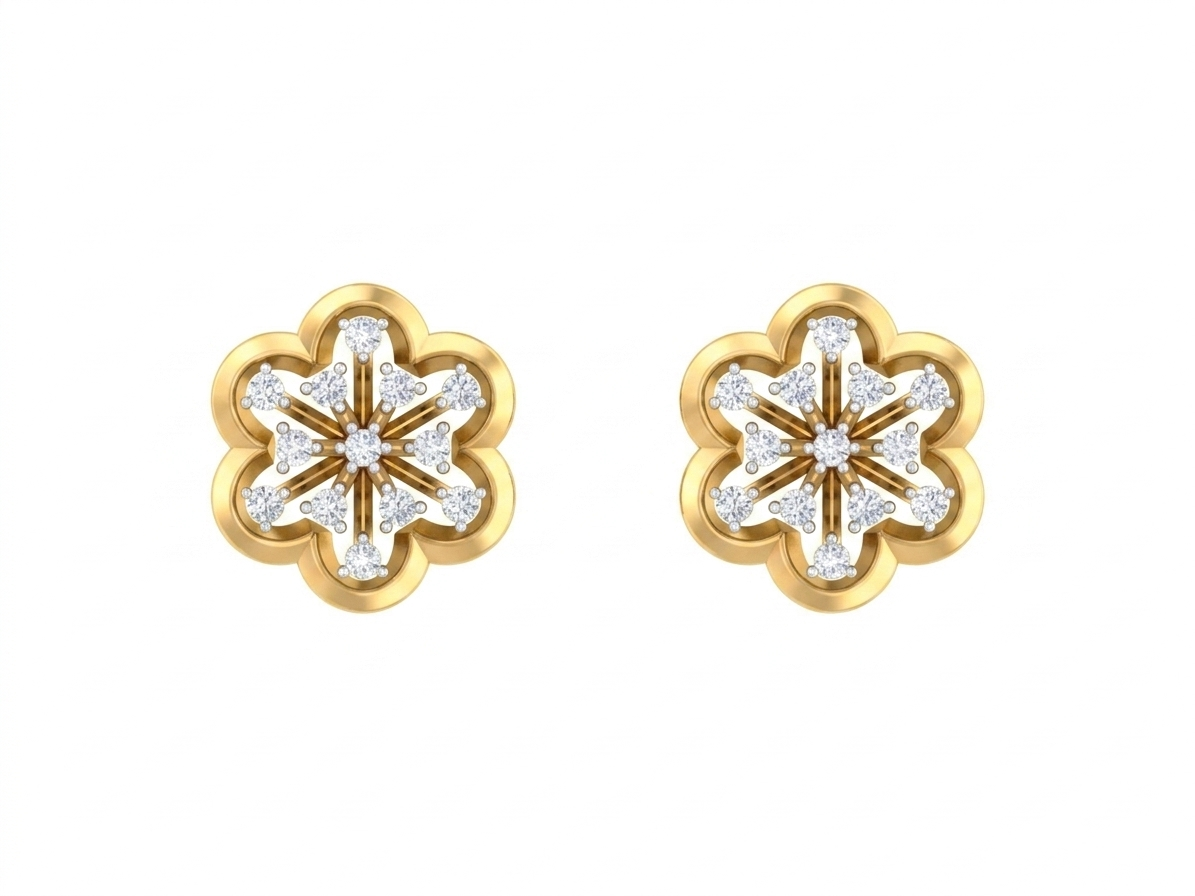 Yellow Gold Diamond Earring | under 40k 