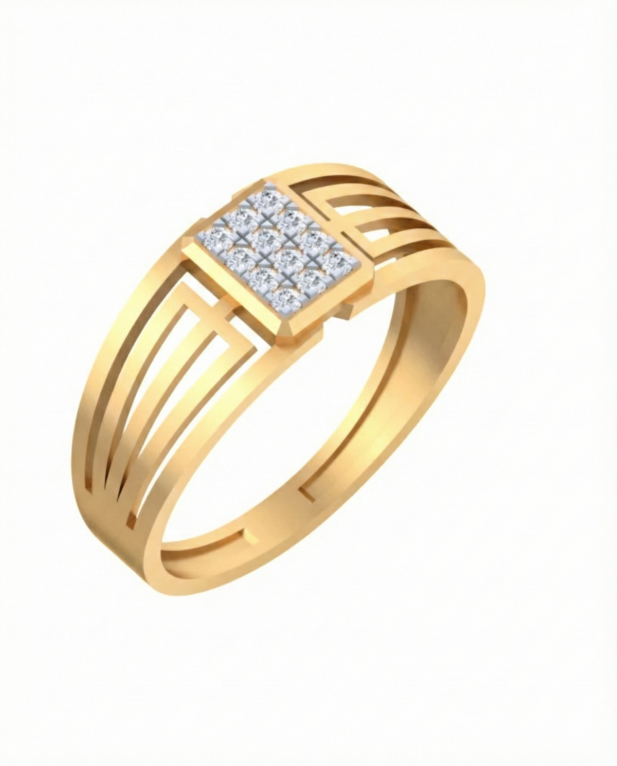18K Gold & Diamond Engagement Ring For Men KSK226