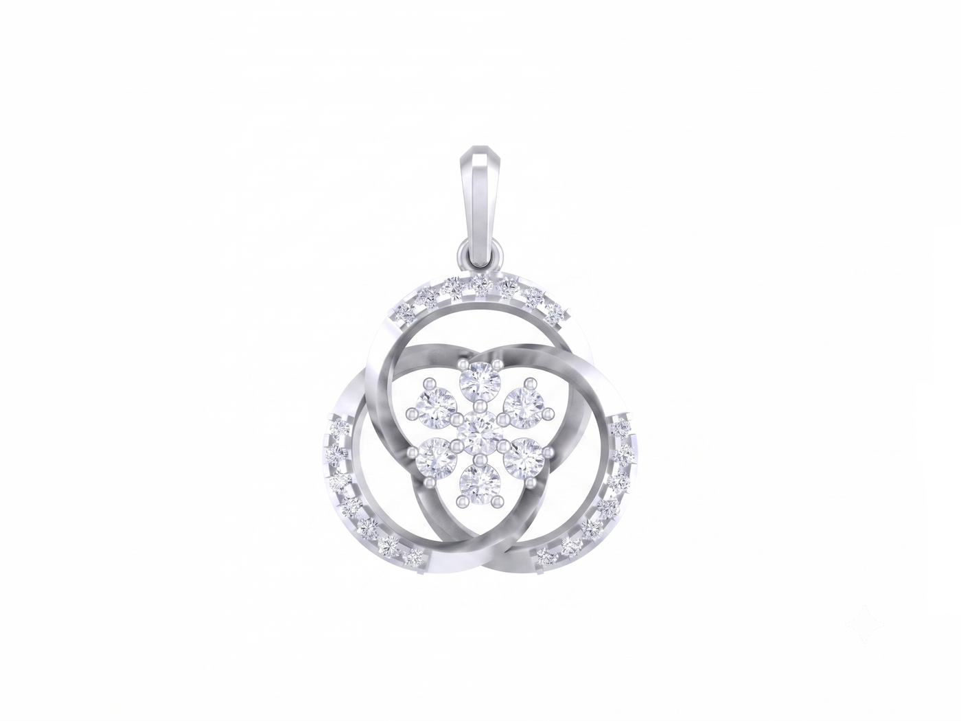 Gold & Diamond Floral Pendant Set KRC40746