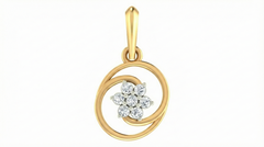 18K Gold & Diamond Floral Pendant Set KRA40167P