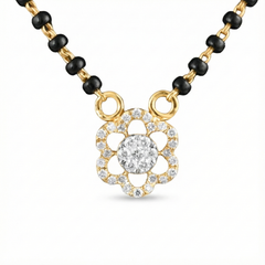 18K Gold & Diamond Beaded Mangalsutra For Women KRF90017