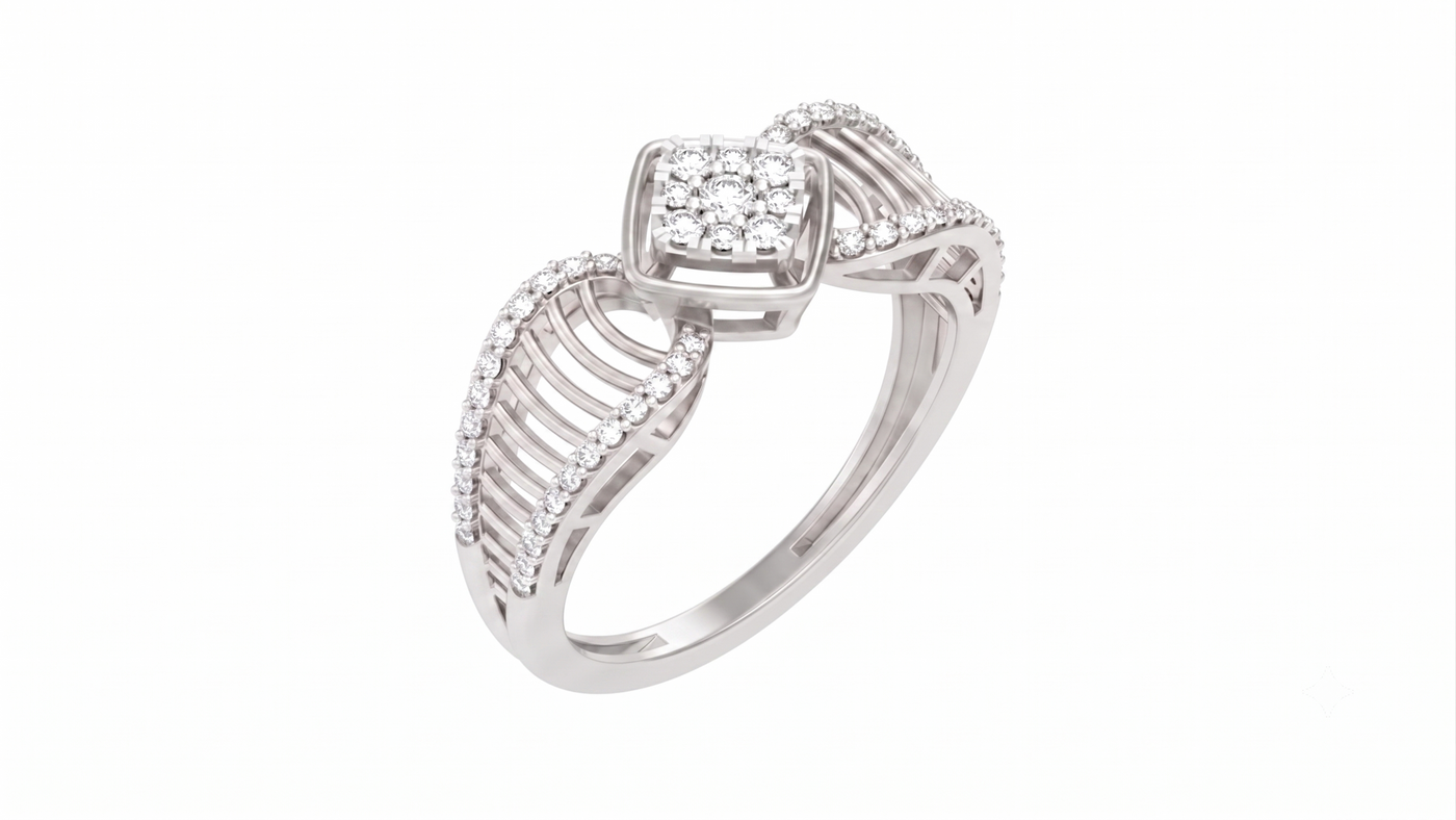 Gold & Diamond Cocktail Ring For Women KRC10875