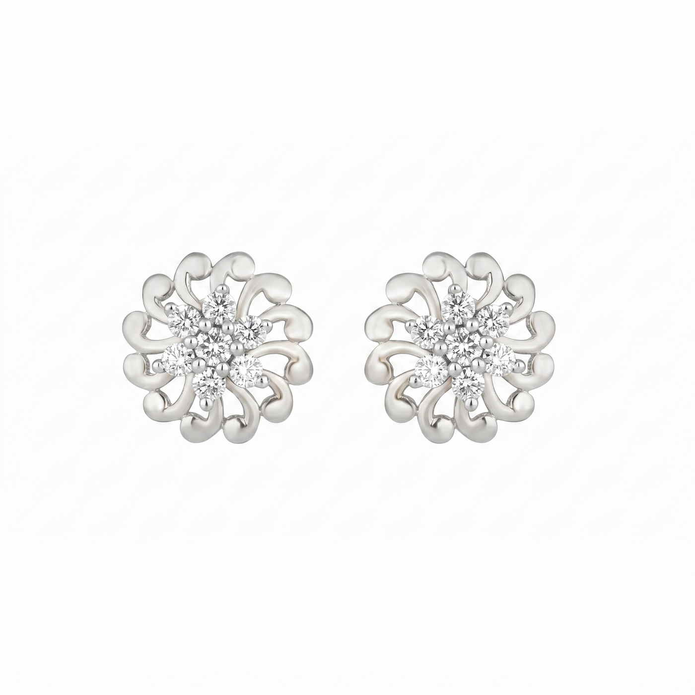 Gold & Diamond Stud Floral Women Earring ES0055MYD0001