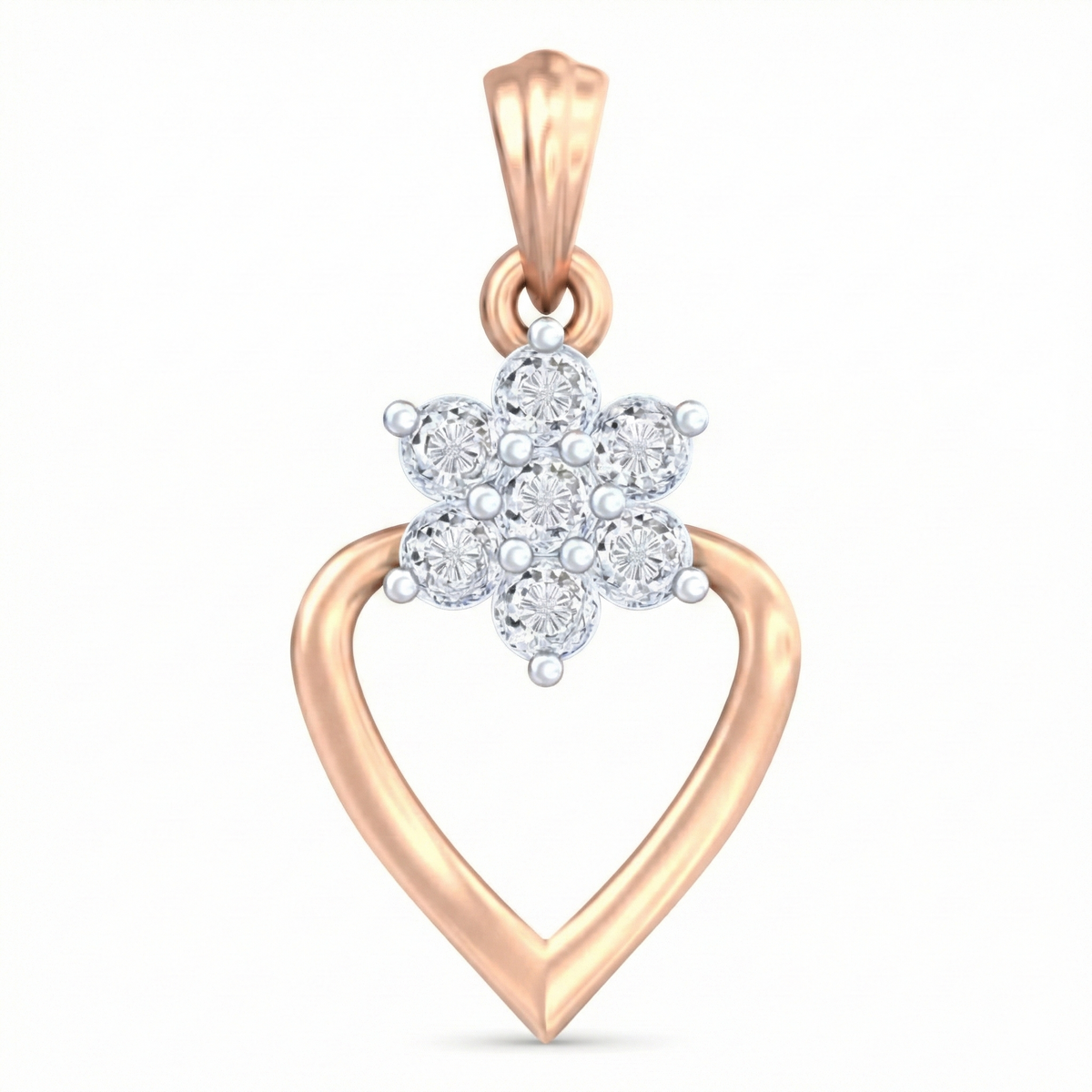 18K Gold & Diamond Floral Pendant Set KRB40053P