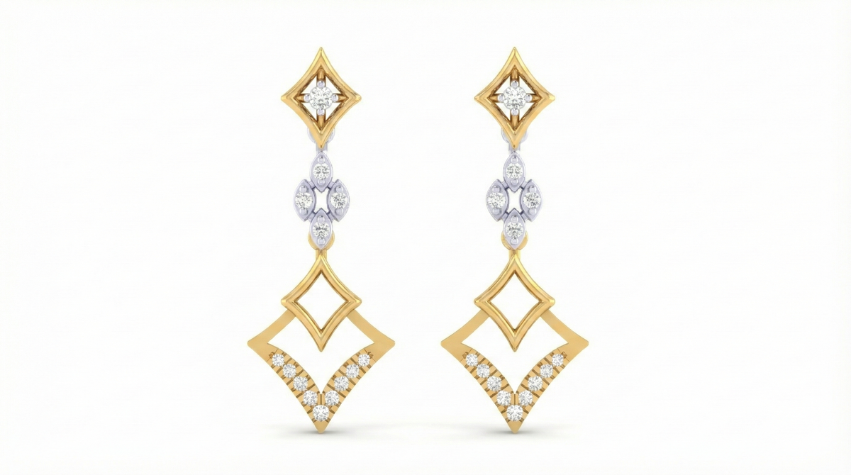 14K Gold & Diamond Women Dangler Earring KRI44008E