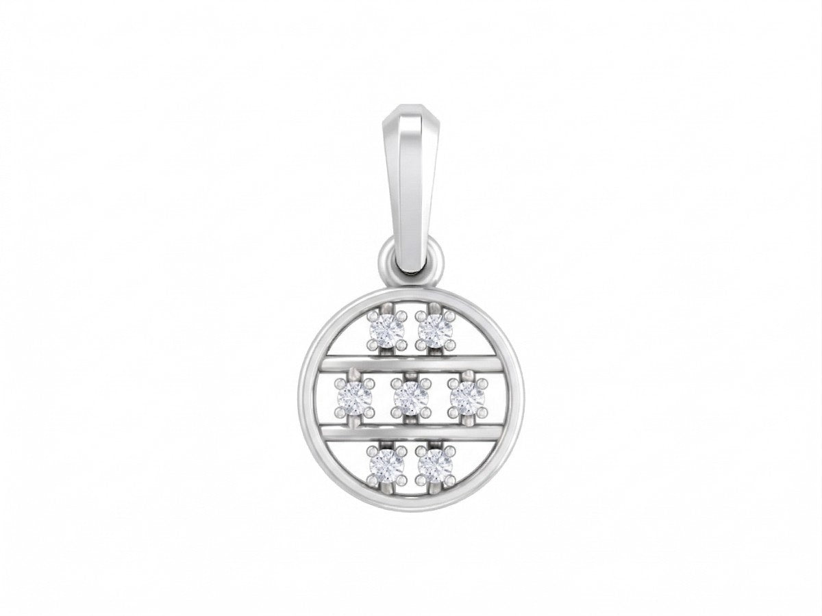Elegant designer pendant with radiant diamond accents.
