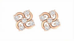 18K Gold & Diamond Women Stud Earring KER-102