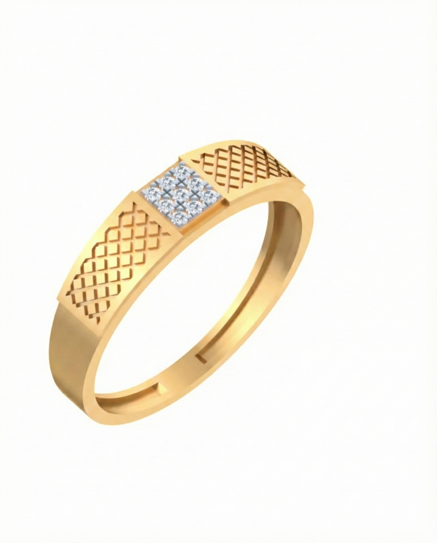 Gold & Diamond Band Ring For Men KRC20060