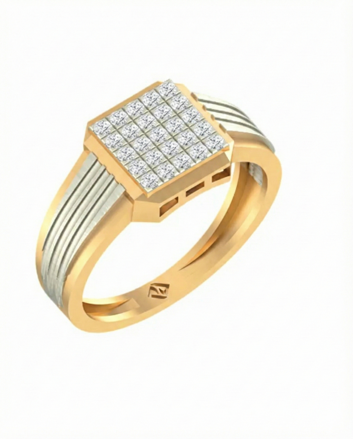 18K Gold & Diamond Engagement Ring For Men GR-1425