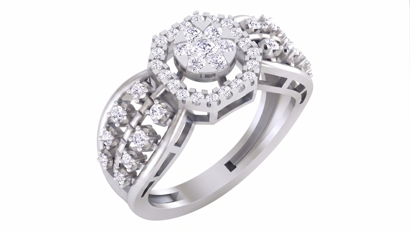 Gold & Diamond Cocktail Ring For Women KRC10525