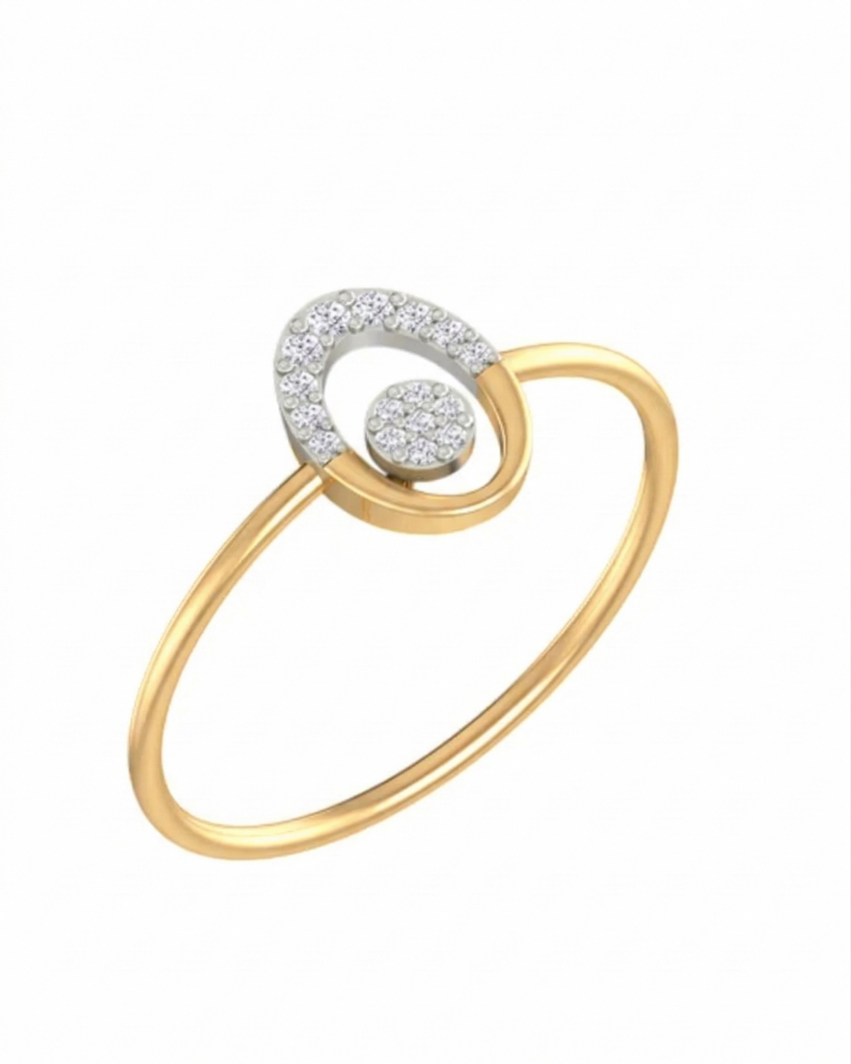 18K Gold & Diamond Dailywear Ring For Women KLR-159