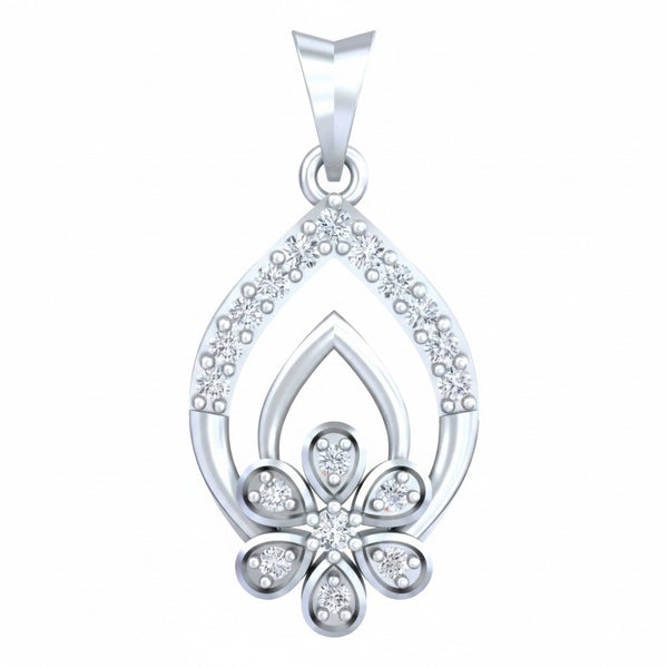 Gold & Diamond Floral Pendant Set KRC40627