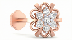 18K Gold & Diamond Stud Nose Pin KRA50045