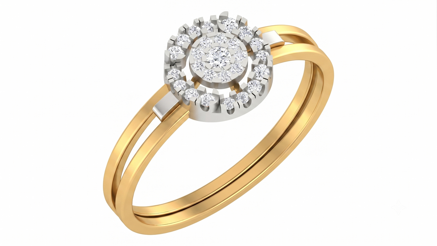 Gold & Diamond Ring For Women KRC10620