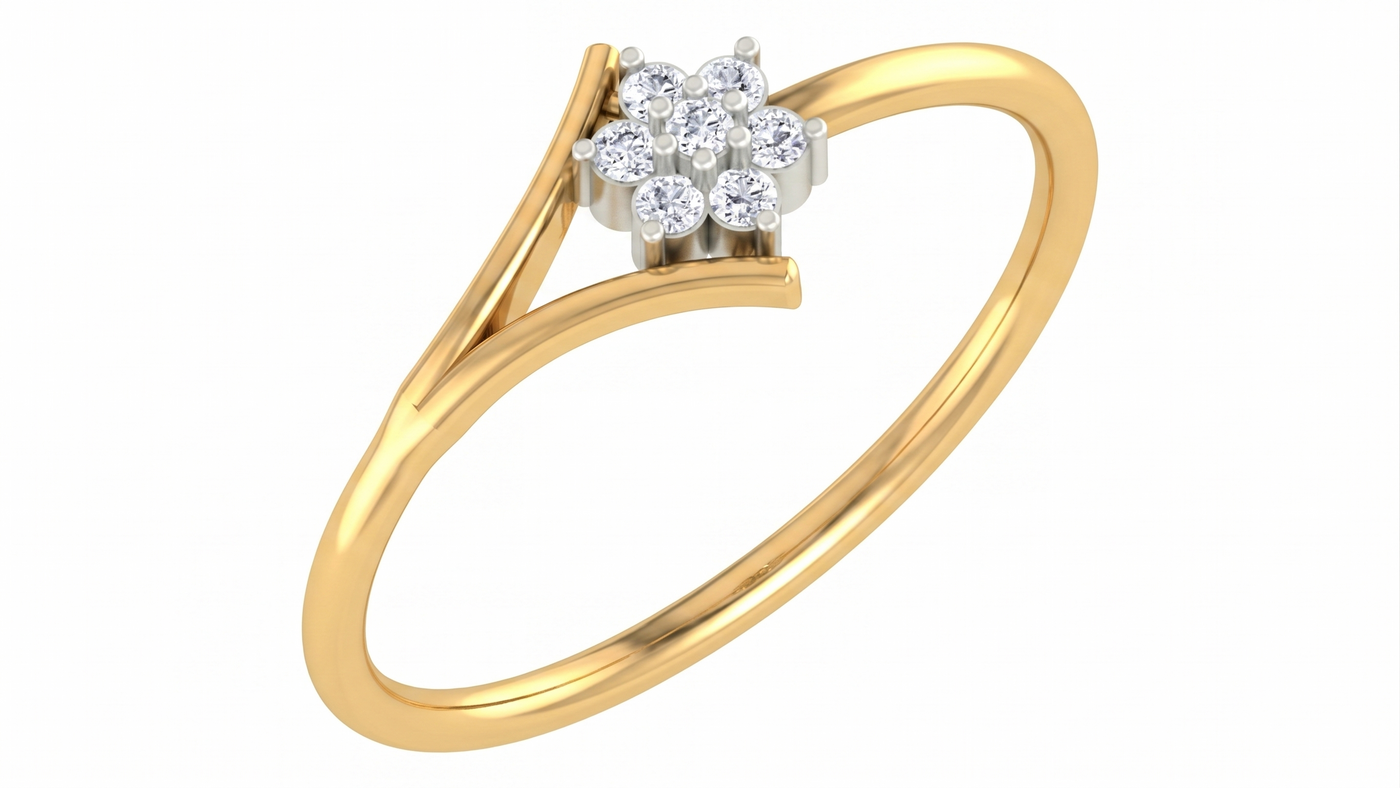 Gold & Diamond Dailywear Ring For Women KRA10584