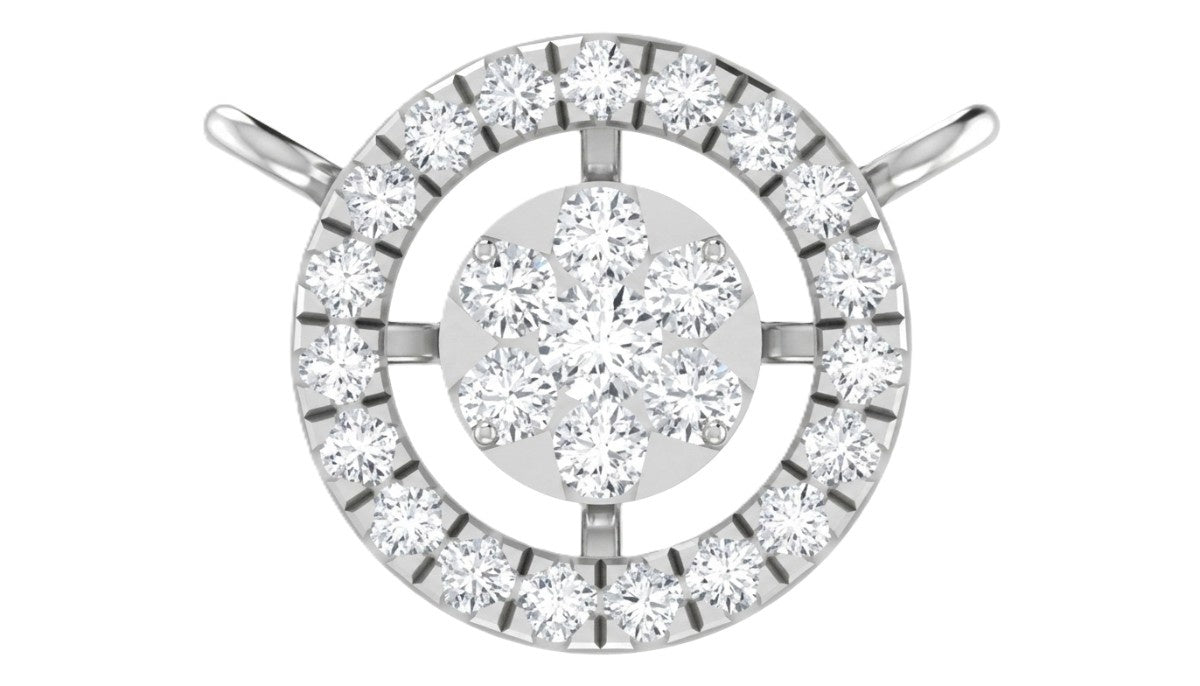 White Gold & Diamond Halo Mangalsutra on white background