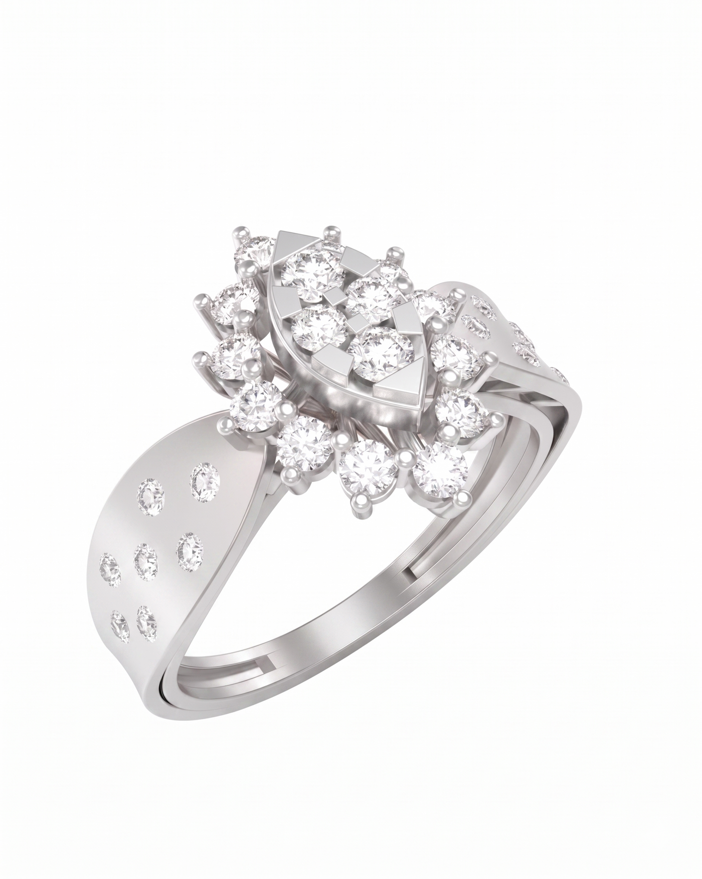 Gold & Diamond Engagement Ring For Women KRC10892
