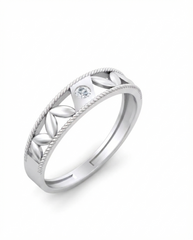 18K Gold & Diamond Solitaire Band Ring For Men KSK221