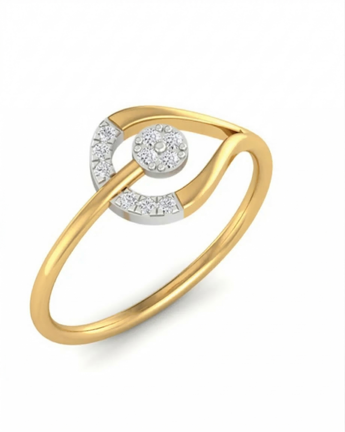 18K Gold & Diamond Dailywear Ring For Women KLR-48