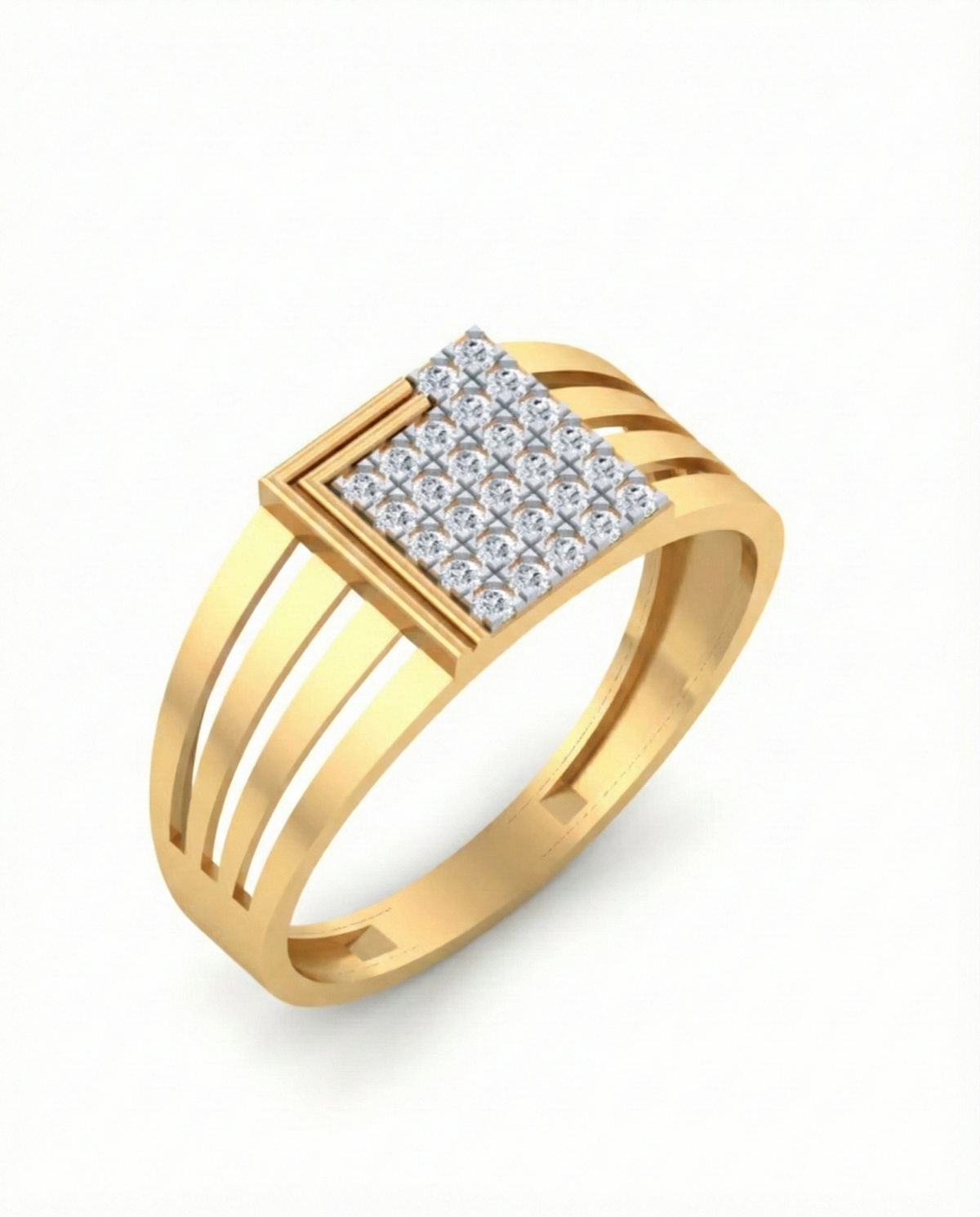 18K Gold & Diamond Engagement Ring For Men KSK210