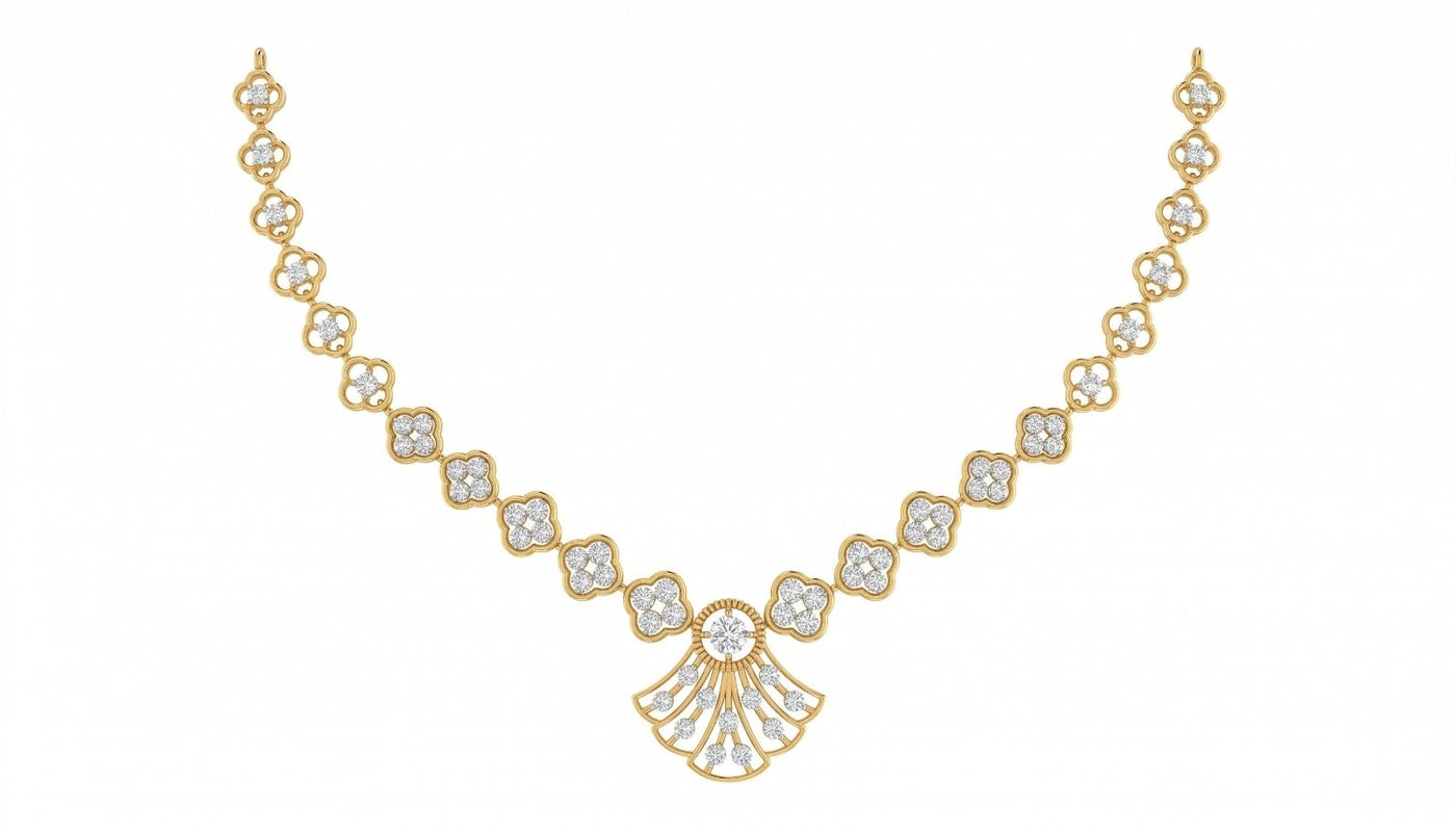Gold & Diamond Women Dailywear Necklace Set KRC60095