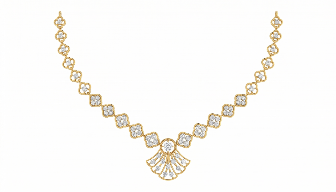 Gold & Diamond Women Dailywear Necklace Set KRC60095