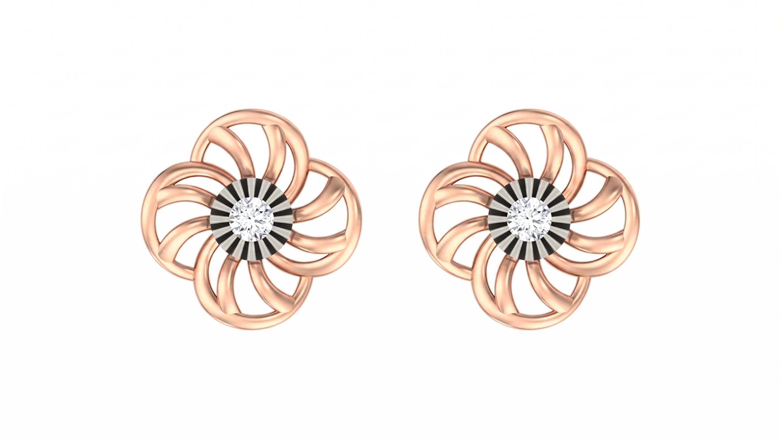 Rose Gold Diamond Earring | under 40k 
