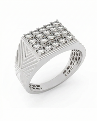 18K Gold & Diamond Engagement Ring For Men KRC60143