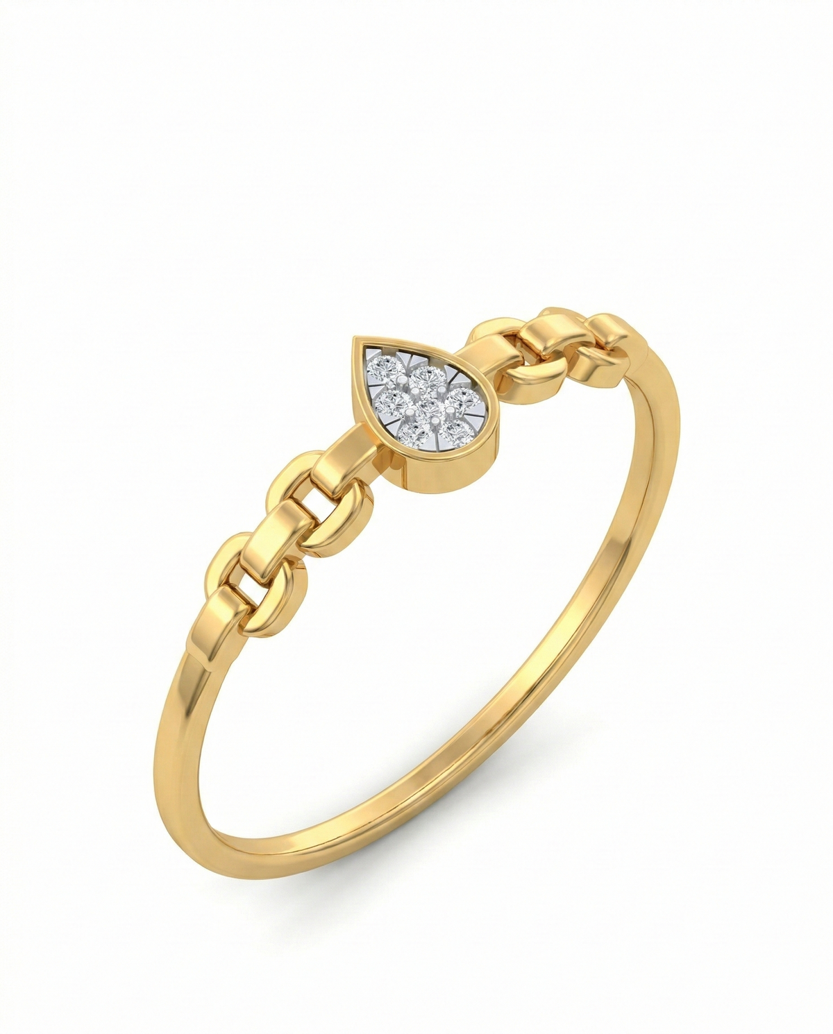18K Gold & Diamond Dailywear Ring For Women KSK144