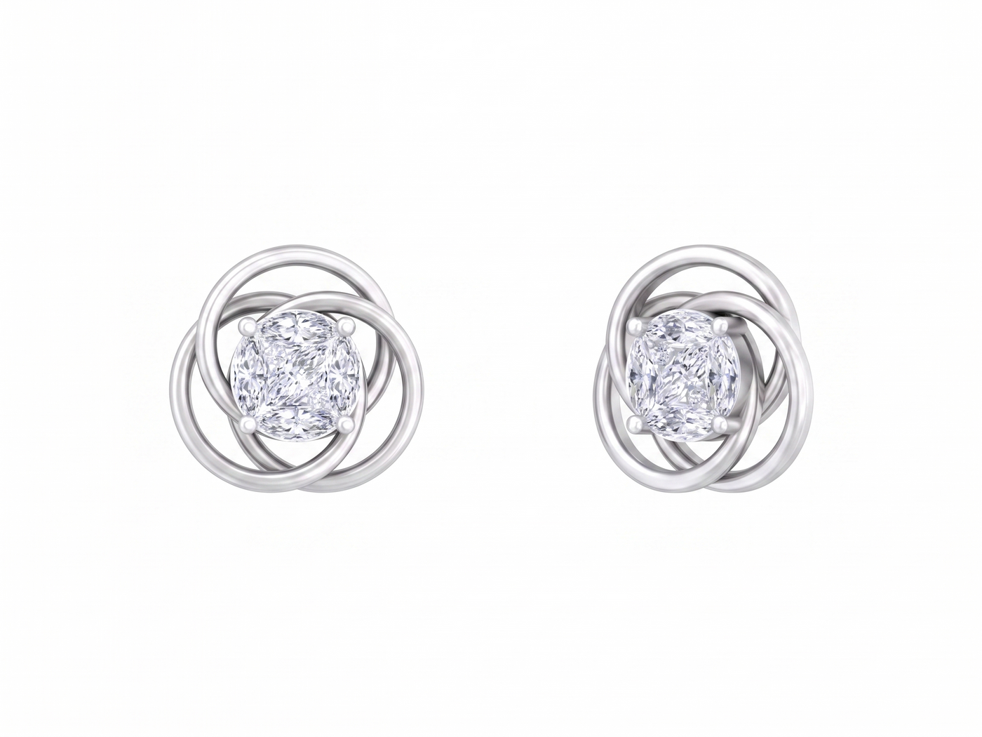 Gold & Diamond Solitaire Women Earring KRC30220