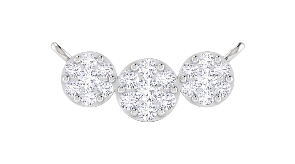 White gold & diamond round mangalsutra on white background