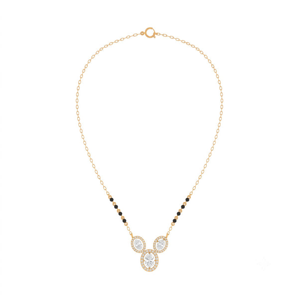 Gold & Diamond Halo Women Mangalsutra | KRC50147 | Kesav Diamond