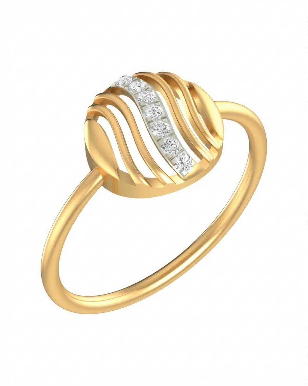 18K Gold & Diamond Dailywear Ring For Women KRB10136-A