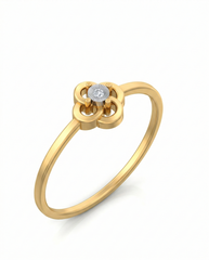 18K Gold & Diamond Solitaire Ring For Women KSK166