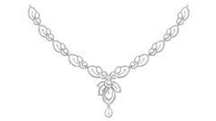 14K गोल्ड और डायमंड नेकलेस सेट KRI44026N