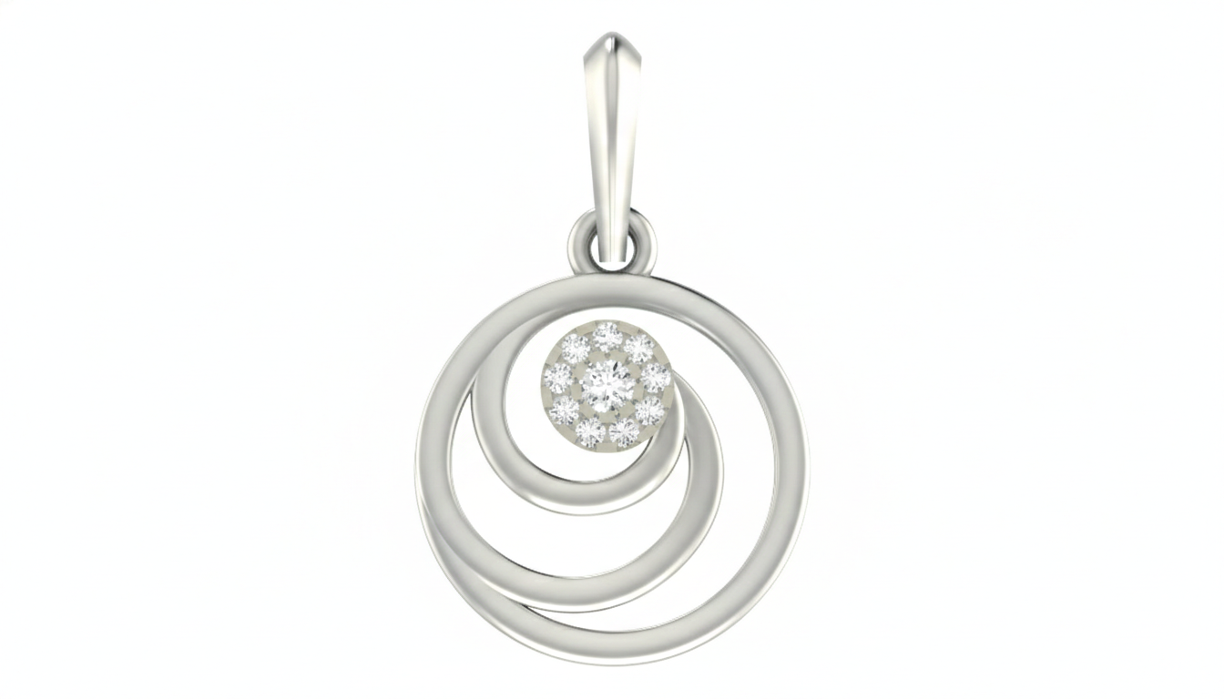 Gold & Diamond Swirl Pendant Set KRC40569