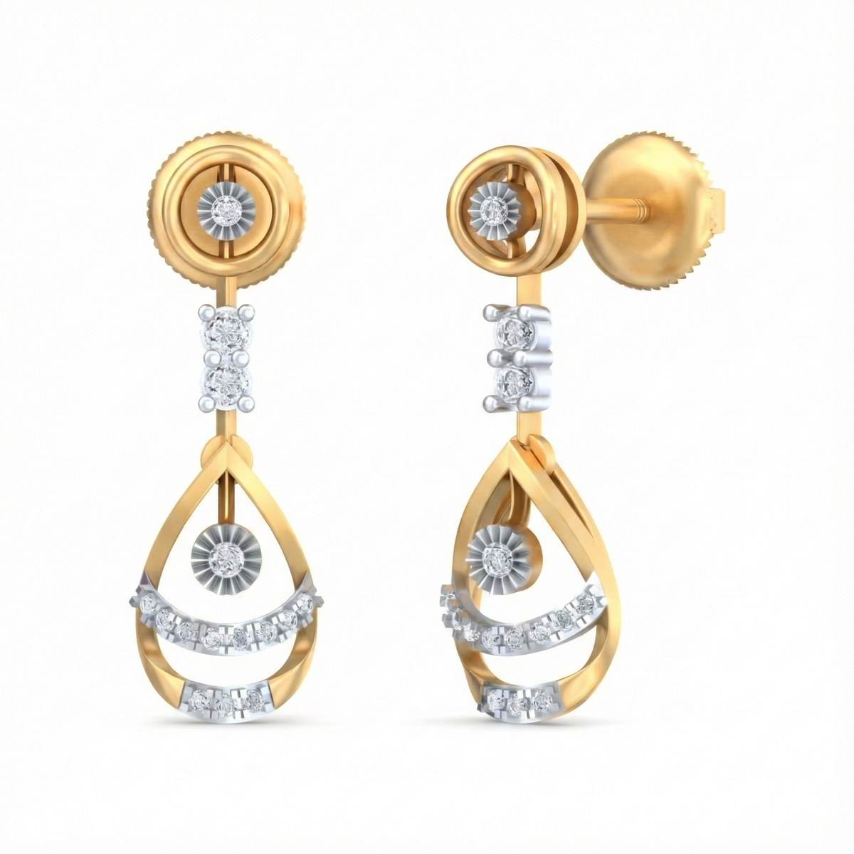 14K Gold & Diamond Women Dangler Earring KRB44086E